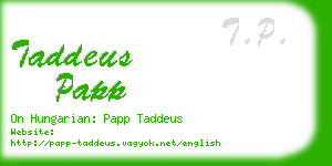 taddeus papp business card
